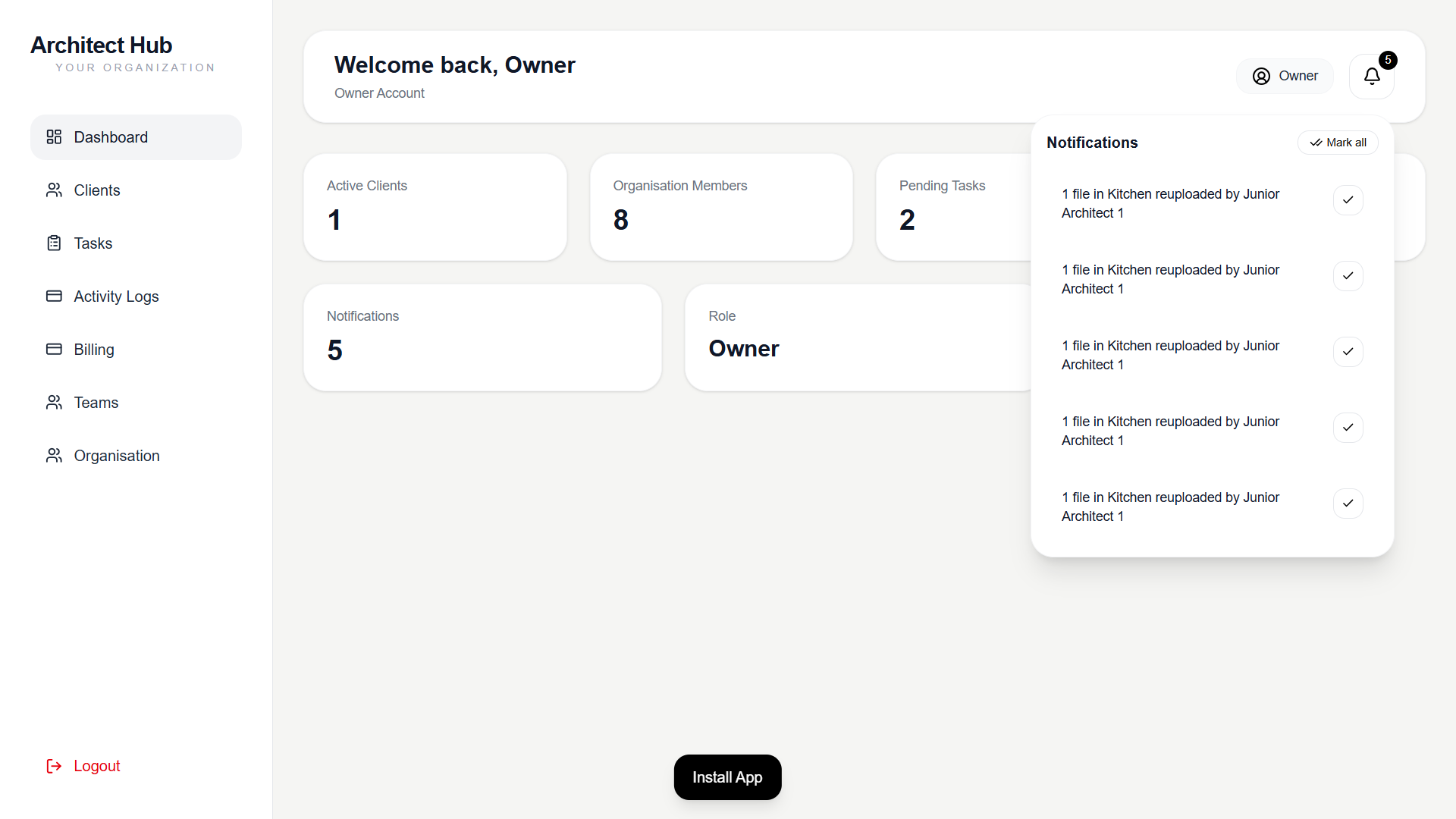 Notifications Interface