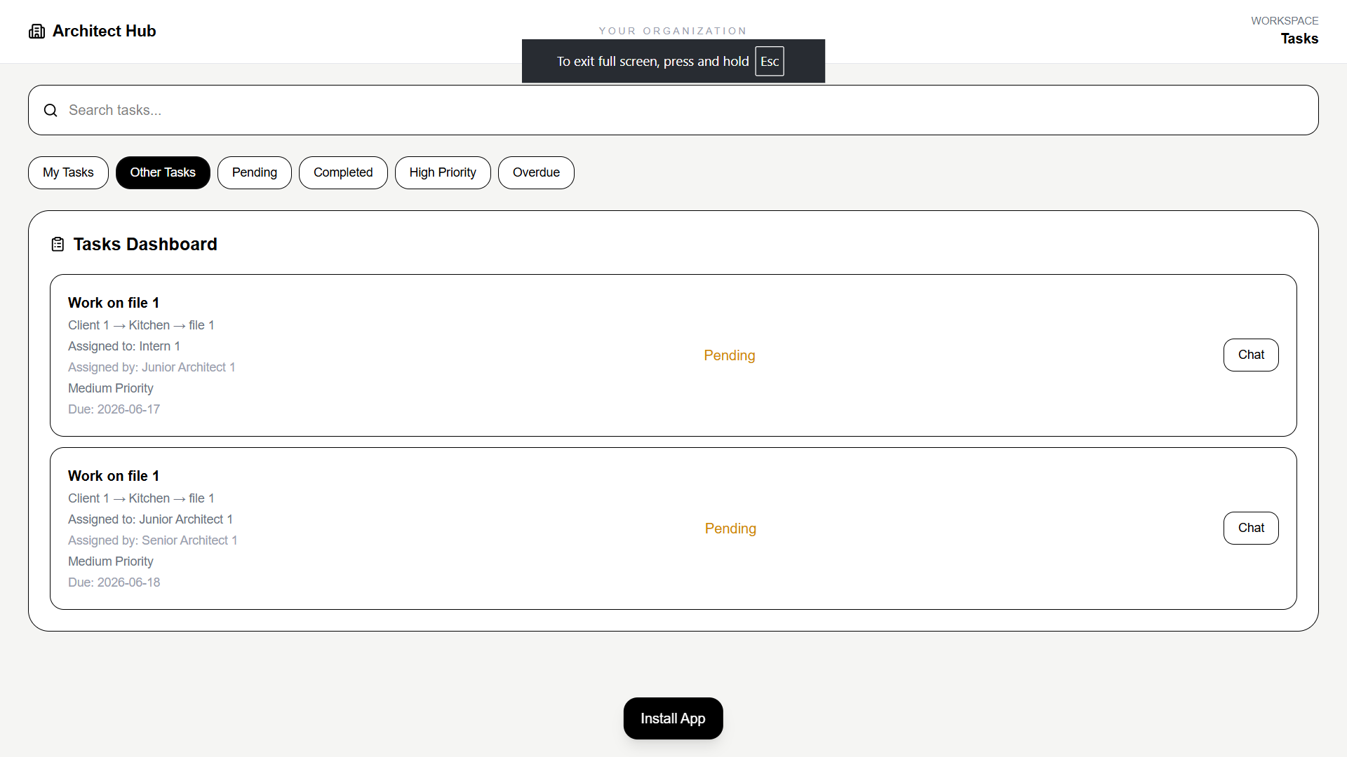 Task Management Interface